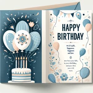 Contemporary Middle-Aged Birthday Greeting Card