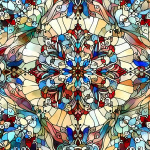 Traditional Ukrainian Stained Glass Watercolor | Tiffany Style
