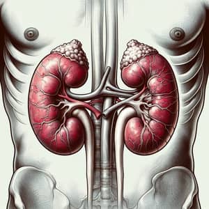 Professional Medical Illustration of Damaged Human Kidneys