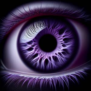 Black Pupil and Purple Iris Eye Close-up