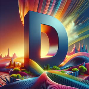 Big D Randy - Bold and Vibrant Letter D in Dynamic Landscape