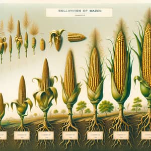 Evolution of Maize: Illustration of Corn's Journey to Modern Varieties