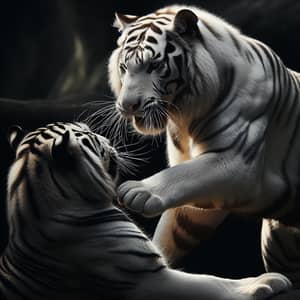 Majestic White Tiger vs Black Tiger Battle