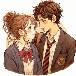 Young Love Between School-Aged Girl and Boy