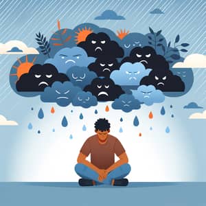 Mental Resilience Illustration: Overcoming Negative Thoughts