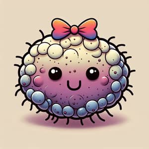 Adorable Staphylococcus Bacterium with a Bow - Illustration
