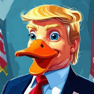 Donald Trump Duck Cartoon Character