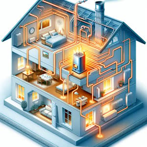 Modern Heating System Illustration - Efficient Home Warmth