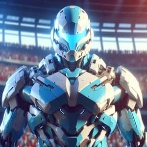 Sky Blue and White Futuristic Armored Suit | Manchester FC Colors
