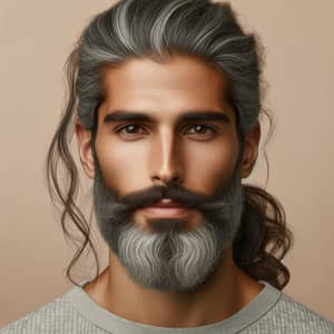 Middle-Eastern Man with Grey and Brown Hair | Matured Look