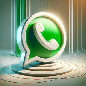 Imaginative 3D Model of WhatsApp | Green Chat Bubble & Phone Receiver