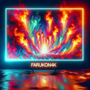 Neon Fire: FARUKON4IK Inscription in Vibrant Blaze