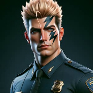 Muscular Blond Man in Police Suit - Laxus Dreyar