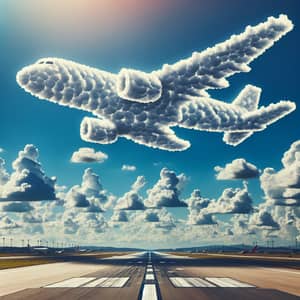 Grand Airplane Silhouette in Sky | Runway Takeoff Scene
