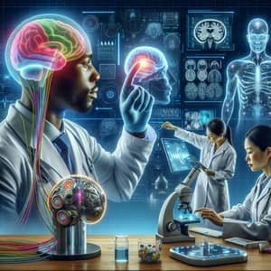 Regenerative Medicine with BCI Technology | Lab Scene Illustration