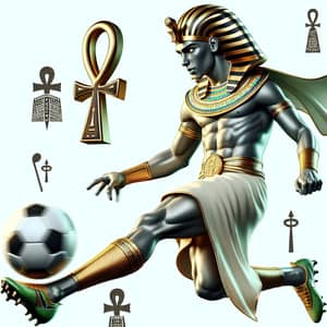 Middle Eastern Pharaoh Playing Football - Ancient Traditions Meet Sport