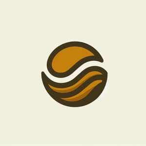 Flat Geometric Logo Design with Curved Wave Shape