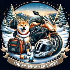 New Year 2024 Greeting Card for Motorcycle Rental Company in Slovakia
