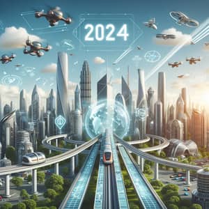 Futuristic City 2024: High-Tech Buildings, Flying Cars, Drones & More