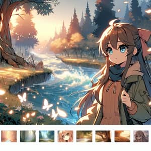Magical Anime Scene in Serene Forest | Unique Artwork