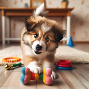 Sweet and Playful Puppy Training with Colorful Toy