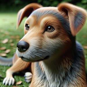 Realistic Style Dog Illustration: Detailed Fur, Eyes & Anatomy