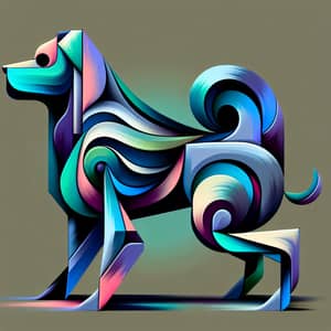Abstract Surrealistic Dog Art | Stunning Geometric Shapes