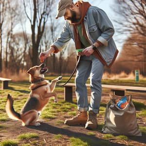 Fun Canine Training in Outdoor Park - Positive Behavior Reinforcement