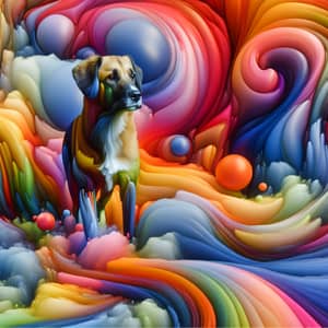 Abstract Dog Art: Bold Colors & Lifelike Detail