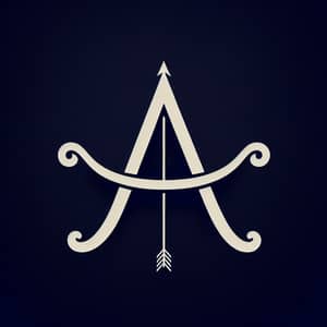 Creative Design of the Letter 'A' with Sagittarius Symbol