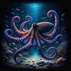 Vibrant Octopus in Deep Ocean | Majestic Beauty and Power