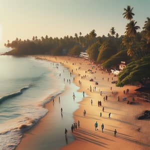 Tranquil Beach Scene in Kerala, India