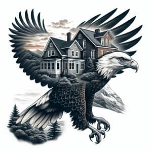 Eagle House Tattoo Design | Surreal and Sophisticated Artwork