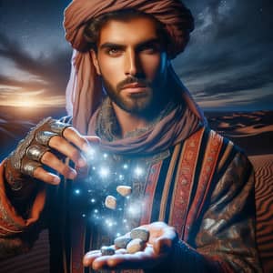 Handsome Moroccan Man Performing Magic in Middle Ages