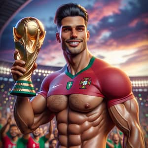 Cristiano Ronaldo with 2026 World Cup Trophy