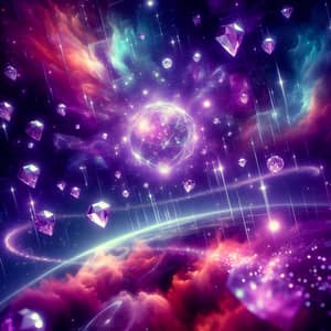 Vibrant Fantasy Game Scene with Magic and Cosmos