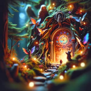 Enchanted Mystical Forest with Hidden Doorway