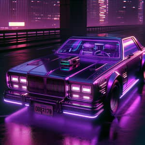 Intense Purple Cyberpunk Retro Car Design
