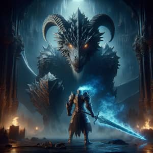 Epic Dragon vs Knight Battle: Mystical Realm Confrontation