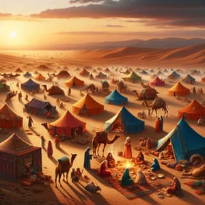 Vibrant Nomad Camp in Desert | Diverse Community & Cultural Activities