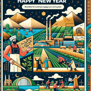Celebrate New Year in Iran: Prosperity & Rural Development Poster