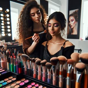Professional Hispanic Makeup Artist Enhancing Natural Beauty