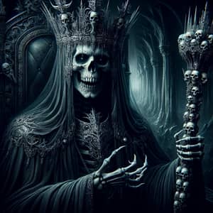Chilling Monarch of Death: Haunting Spectral Image