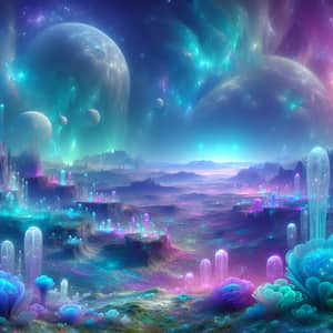 Deserted Fantasy Planet in Technicolor Beauty