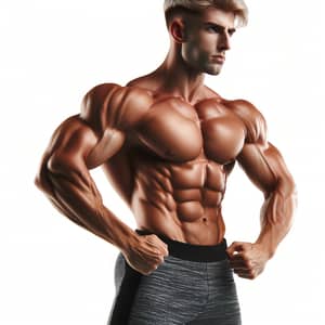 Powerful Caucasian Man in Athletic Pose | Gym Clothing