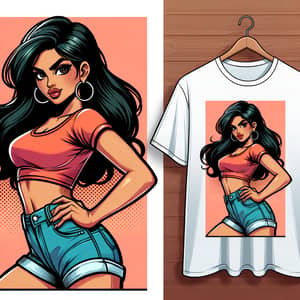 Sassy South Asian Girl T-Shirt Design | Pop Art Style