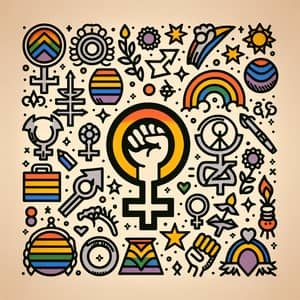 Feminist & Queer Rights Background Pattern | Symbols & Colors