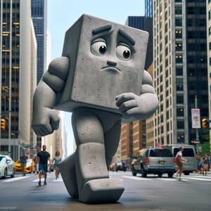 Meet Curby - The Anthropomorphic Concrete Block Character