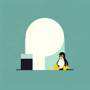 Minimalist Open Source Linux Penguin 'Tux' Image