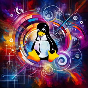 Vibrant Linux-inspired Abstract Artwork